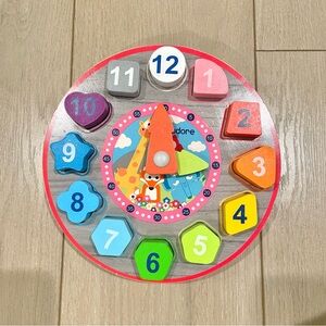 Jadore Wooden Shape Sorting Clock - Educational Toy - Gently Used